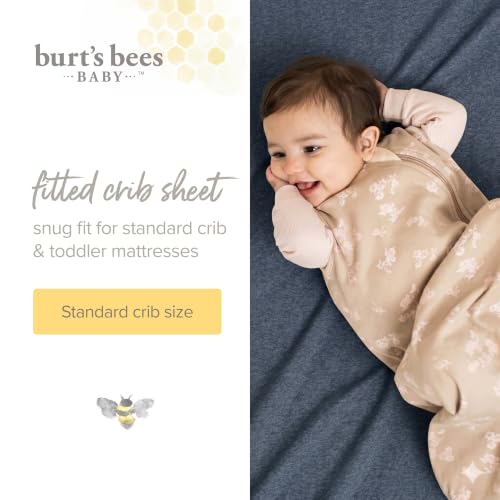 Burt's Bees Baby Organic Cotton Fitted Crib Sheet - Soft Nursery Bedding