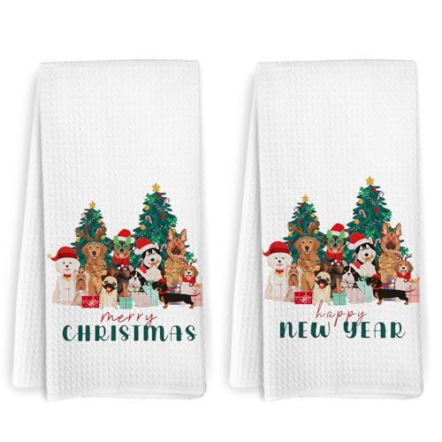 Funny Dog Christmas Kitchen Towels Set of 2 – 16×24 Inches (Variation: Funny Dog) by KFXHANGD