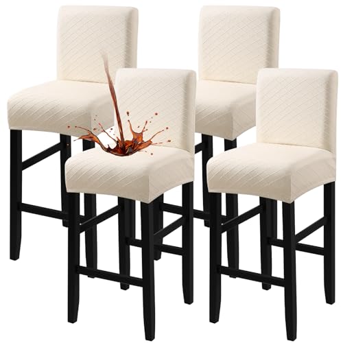 Waterproof Barstool Slipcovers - 4 Pack, Stretch & Removable