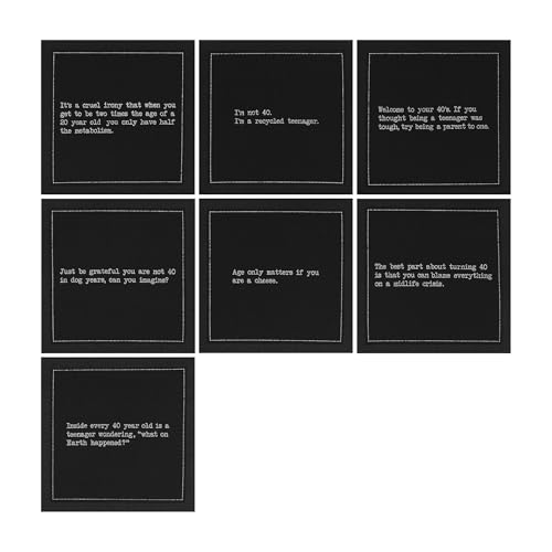 50th Birthday Quotes Cocktail Napkins - Black Cotton Disposable Drink Napkins for Parties & Weddings