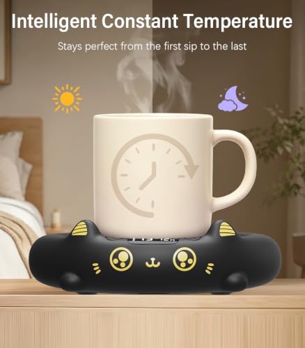 Supsonic Black Coffee Mug Warmer with 4 Temperature Settings & Auto Shutoff