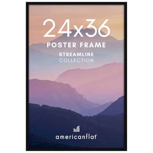 Americanflat 24x36 Black Poster Frame with Polished Plexiglass
