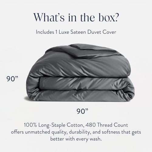 Luxury Sateen Duvet Cover - Full/Queen Size, Slate Grey