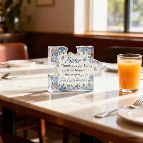Sister Birthday Gift Acrylic Puzzle Plaque – Heartfelt Keepsake for Sisters