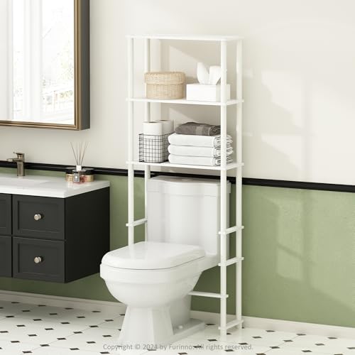 3-Shelf Over-the-Toilet Storage Organizer, Freestanding Bathroom Space Saver