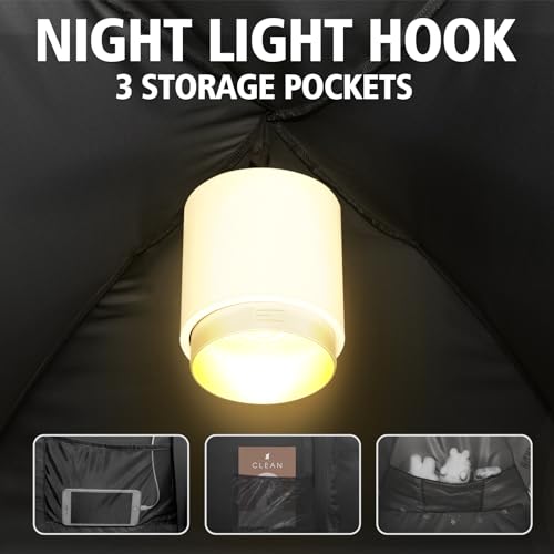 Blackout Bed Tent Queen Size - Indoor Privacy Sleep Canopy with Lights