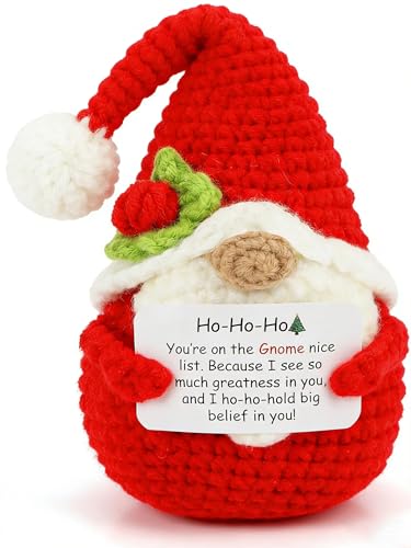 Holly the Xmas Gnome Christmas Crochet Decoration - Inspirational Holiday Gift for Women