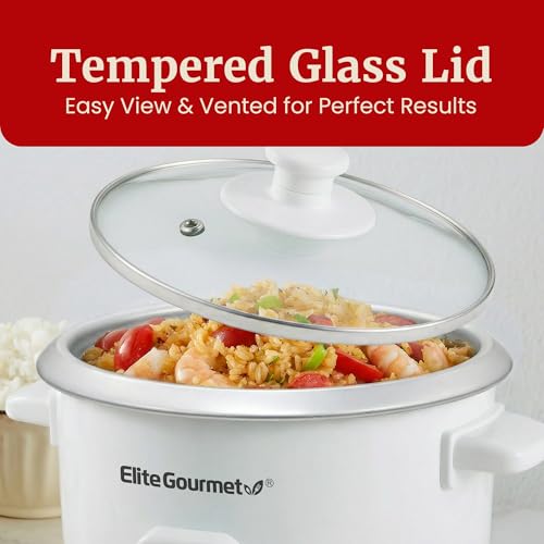 Electric Rice Cooker with Keep Warm & Removable Pot, 6-Cup Cooked, White
