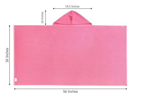 Kids Hooded Bath Towel - 100% Cotton Oversized Waffle Weave Wrap (30x56)