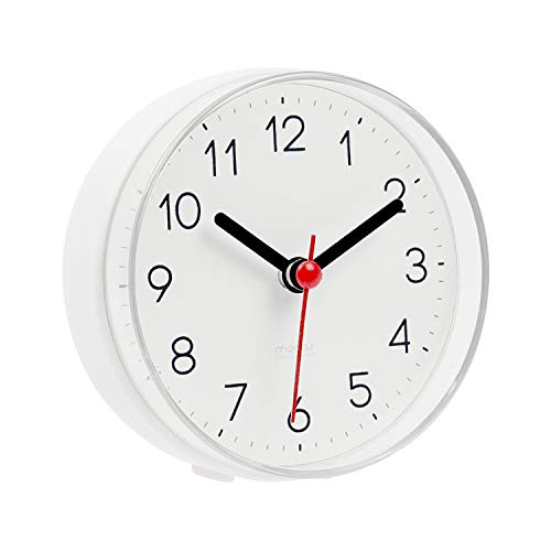 2-Way Waterproof Silent Bathroom Clock with Suction Cup