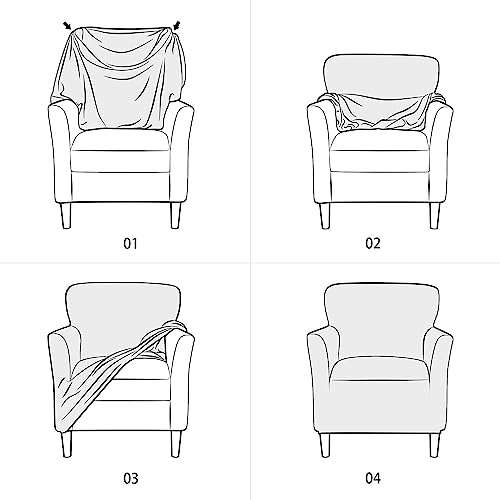 Stretch Jacquard Armchair Slipcover - Dark Green Waterproof Furniture Protector