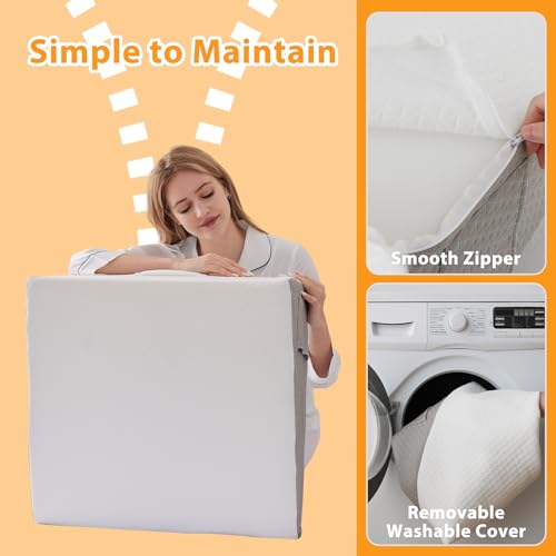 Ruqmuis 10" Bed Wedge Pillow for Acid Reflux, Snoring & Back Pain Relief