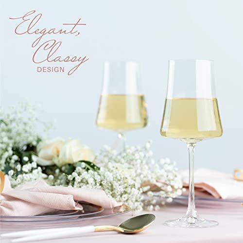 BENETI 15oz Crystal Wine Glasses Set of 2 - Handmade European Stemware