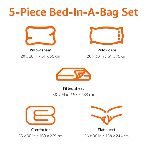 Kids Microfiber 5-Piece Bed-in-a-Bag Twin Bedding Set - Bluish Flowers
