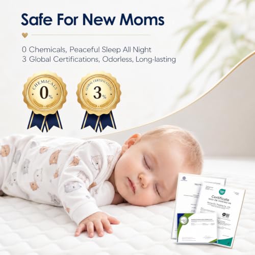 Dual-Sided Memory Foam Crib & Toddler Mattress - Washable Cover, 52" x 28" x 5"