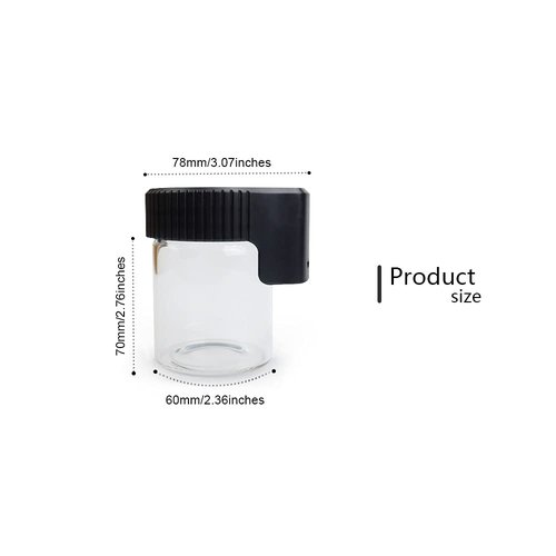 LEWOT Magnifying Viewing Jar with LED Light, Airtight Transparent Glass Storage Jars, Rechargeable LED Lit Lid Container (Black)