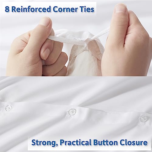Soft Double-Brushed Queen Duvet Cover Set - 3-Piece Bedding with Pillow Shams