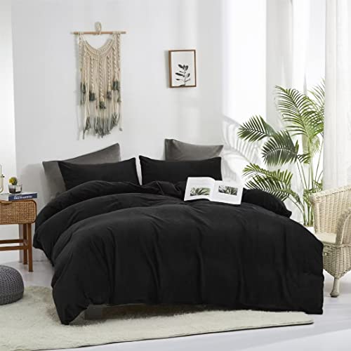 Black Velvet Full Comforter Set - 3 Piece Bedding Set