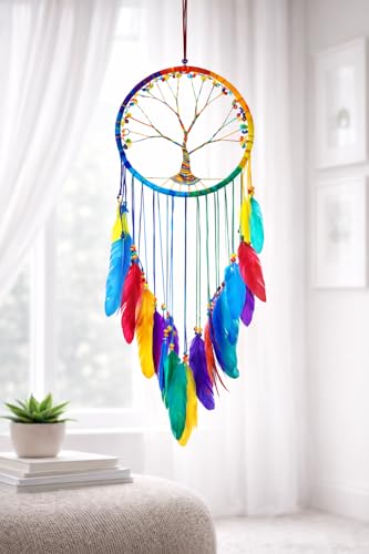 Large Tree of Life Dream Catcher - 36-Inch Handcrafted Boho Wall Decor