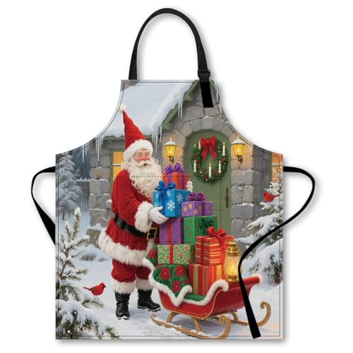 Nuxovilar Women's Pockets Apron Ytt09755 - Cooking, Baking, Christmas