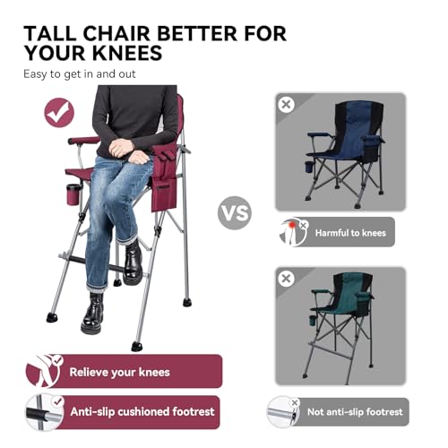 Foldable Makeup Director Chair - Heavy Duty Portable Bar Height Chair