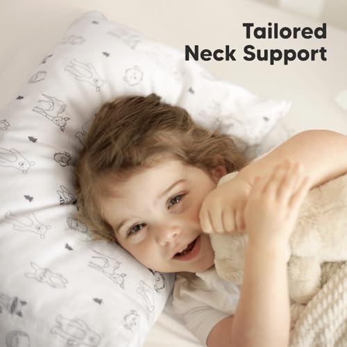 KeaBabies Organic Toddler Pillow with Pillowcase (14x20) - Soft Cotton Kids Pillow