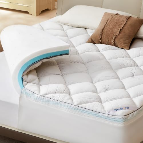 Queen Mattress Topper - 4-Inch Dual Layer Gel Memory Foam & Pillow Top