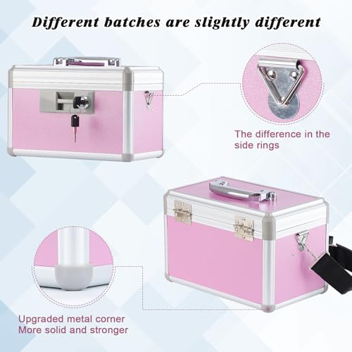 Locking Medicine Storage Box, Aluminum First Aid Case with Shoulder Strap