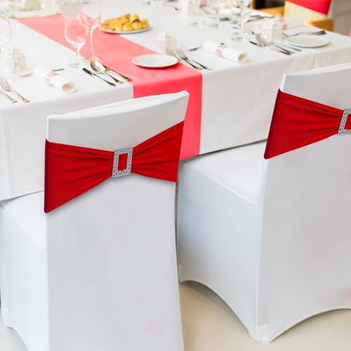 30 PCS Stretch Chair Sashes with Buckle Slider - Universal Elastic Ties for Events