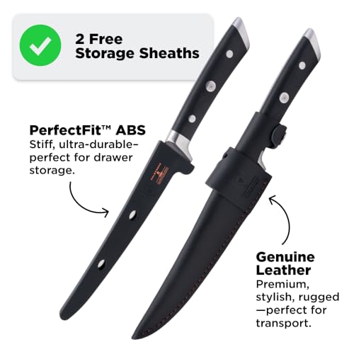 Dalstrong Gladiator Elite 7-Inch Flexible Fish Fillet Knife with Sheaths