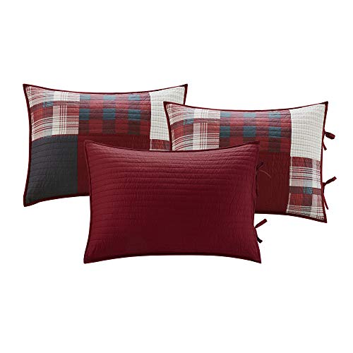100% Cotton Daybed Cover Set - 5-Piece Cabin Patchwork Bedding, Sunset Red