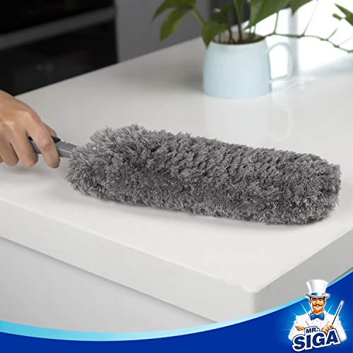 Washable Microfiber Hand Duster with Non-Slip Handle for Household Cleaning