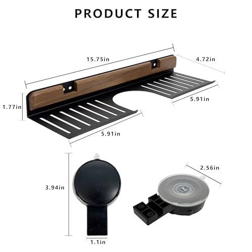 15.7-Inch Over Sink Shelf, Suction Cup Kitchen and Bathroom Organizer