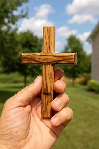 4.7-Inch Handmade Olive Wood Wall Cross from Bethlehem