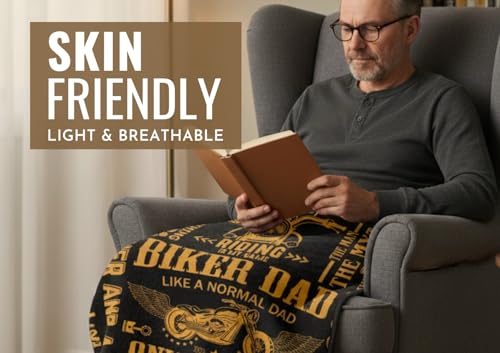 InnoBeta Motorcycle Dad Gifts Throw Blanket 60x80 Inches for Biker Dad Grandpa