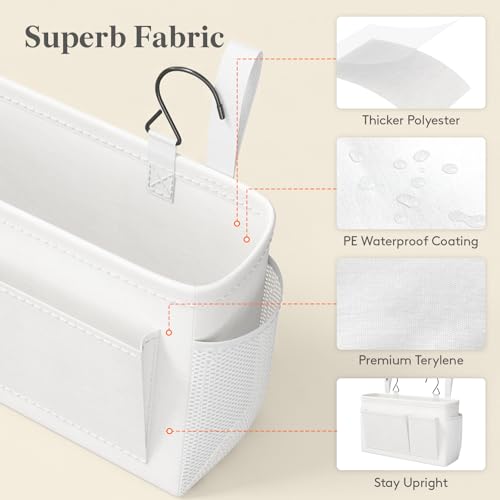 Bedside Caddy Storage Organizer with Hanging Straps for Dorm and Bunk Beds