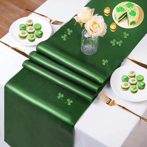 Forest Green Satin Table Runners 16 Pack, 12x108 In - B-COOL (Variation: Forest Green / 12x108-16 Pack)