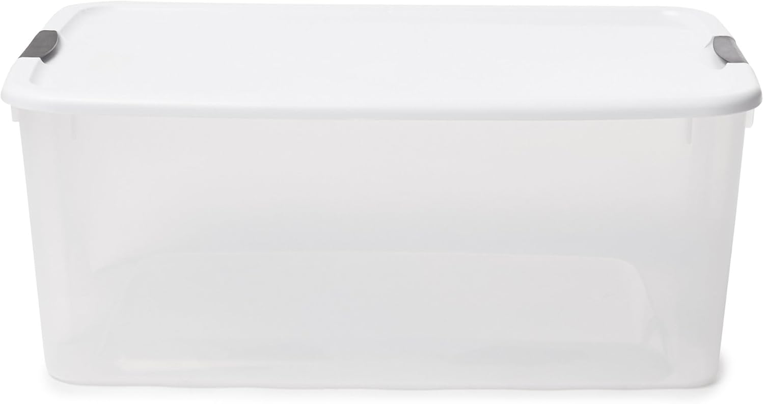Sterilite 16-Pack Ultra Latching Storage Bins - Heavy-Duty Clear Plastic Containers, 116 Quart