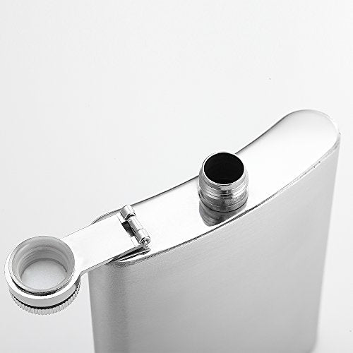 8 oz Stainless Steel Hip Flask Set with Funnel - QLL 3-Pack for Travel & Gifts