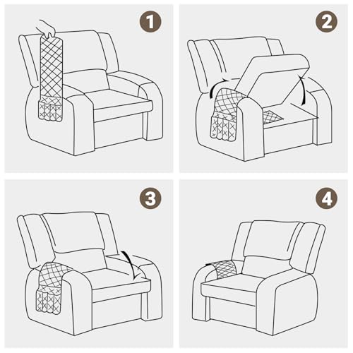 Armchair Caddy & Remote Control Organizer with 6 Pockets, Gray