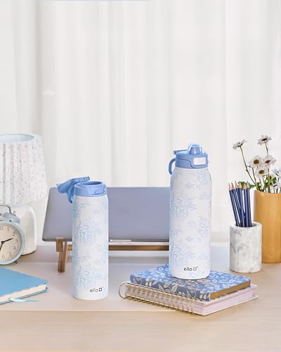 Insulated Stainless Steel Water Bottle with Quick Fill Lid & Dual Spout