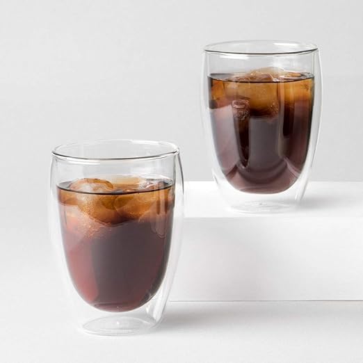 Bodum Pavina 12oz Double Wall Insulated Glass Tumblers Set of 6, Clear