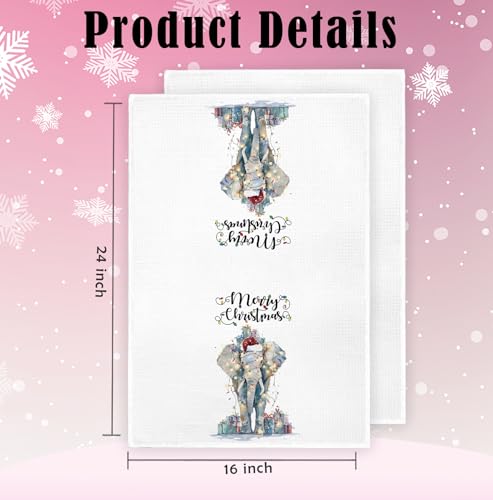 Christmas Elephant Kitchen Hand Towels Animal-elephant 16x24 Inch, Gifts for Elephant Lovers