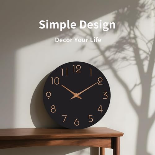 Silent Wall Clock 8 Inch - Non-Ticking Minimalist Modern Battery Operated