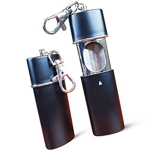Portable Pocket Ashtray with Keychain - Smell Proof Travel Tube, Pack of 2