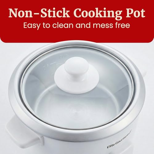 Electric Rice Cooker with Keep Warm & Removable Pot, 6-Cup Cooked, White