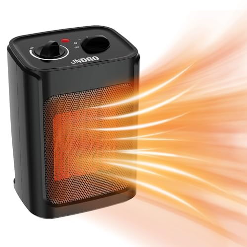 Mini Space Heater Fan Black, 1500W Portable Ceramic Heater for Bedroom & Office