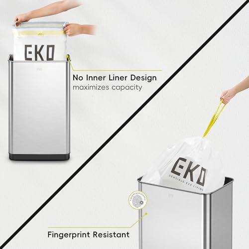 EKO Mirage-T 50L Touchless Motion Sensor Trash Can - Stainless Steel