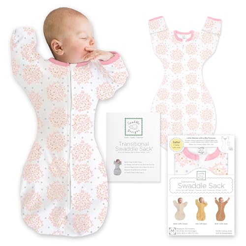 SwaddleDesigns Transitional Swaddle Sack, Arms Up Cotton Sleep Bag
