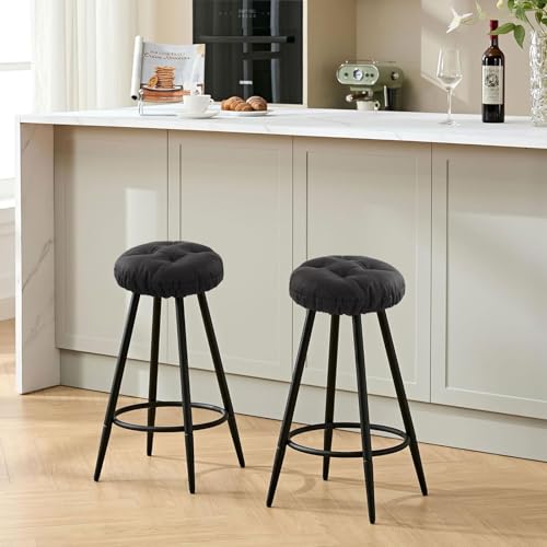 12-Inch Bar Stool Covers Set of 2 - Soft, Nonslip, Washable